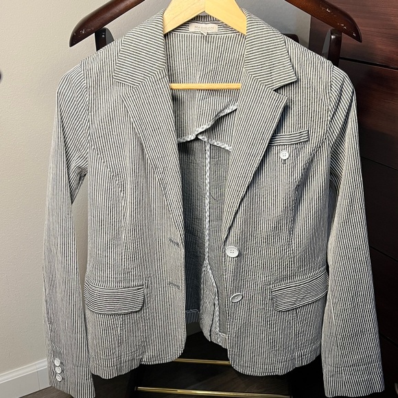 Madison Jackets & Blazers - Madison Greyand White Striped Blazer
